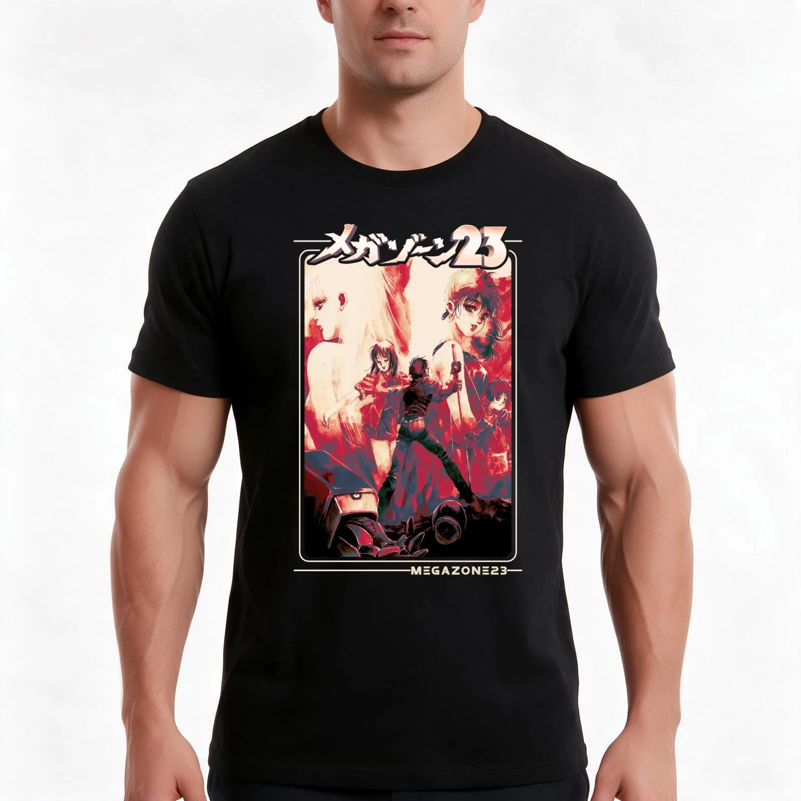Megazone 23 Custom Laserdisc Logo - V1 T-Shirt, Summer Casual Cotton Tee, Oversized Streetwear Tops, Vintage Graphic Print