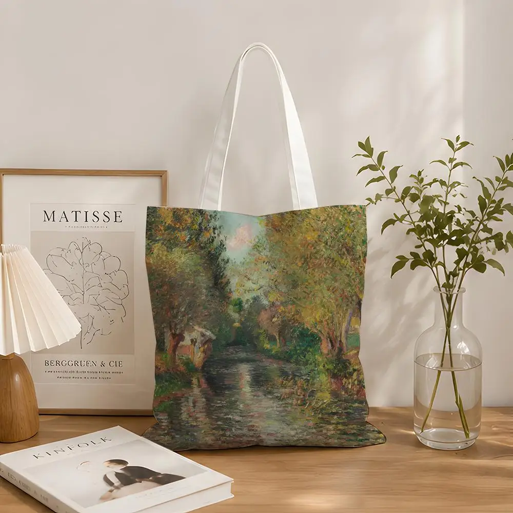 Impressionist Artist Camille Pissarro Storage Bags Canvas tote bag suitable for work school daily commuting and other occasions