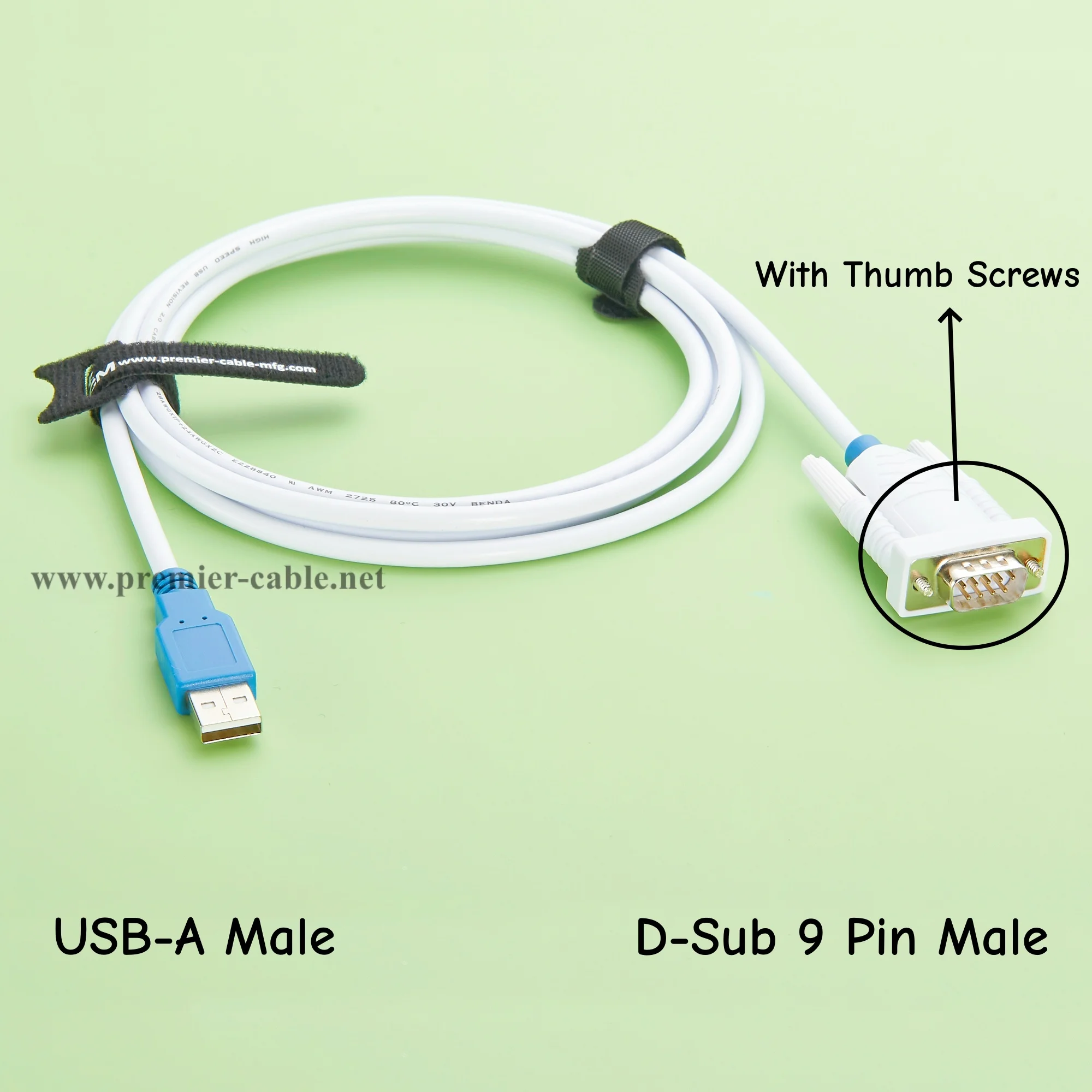 FTDI USB to RS232 Serial Adapter Cable UT232R-200 DB9 Connector with Thumb Screws USB to RS232 Converter Cable with FT232R Chip