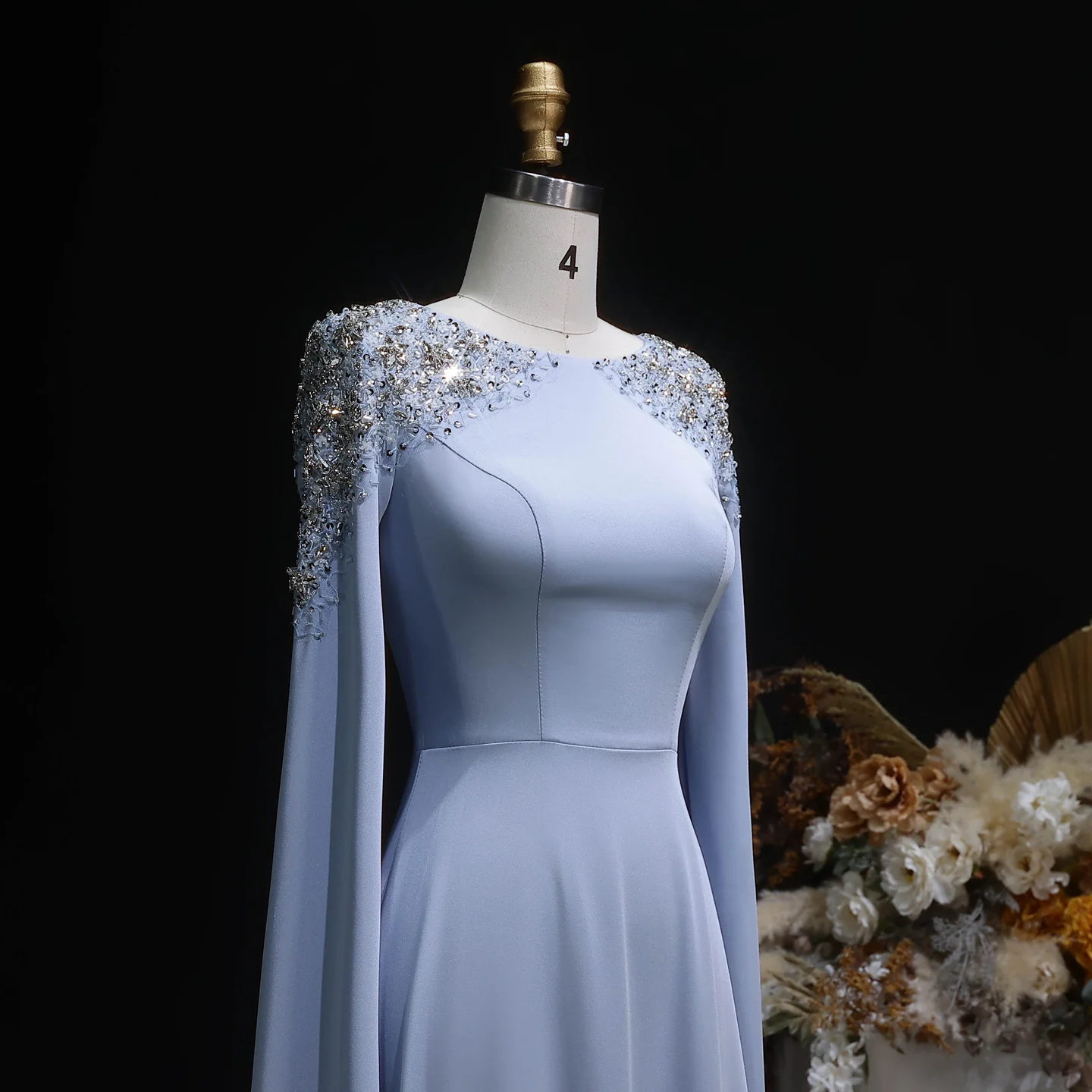 Sharon Said Elegantes Weißes Meerjungfrauenkleid Dubai Abendkleid Damen Hochzeitsfeier Umhangärmel Muslimische Formelle Kleider SF280 Maßanfertigung – Detail 39