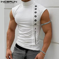 Fashion Casual Style Tops INCERUN 2024 New Mens Clothing Funny Printed Vests Male Clubwear All-match Personality Tank Tops S-5XL