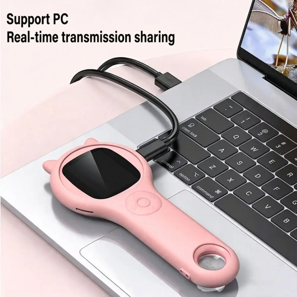 2 Inch IPS Screen Children's Digital Microscope HD Portable Handheld Digital Microscope 8 LED Light 500x Zoom