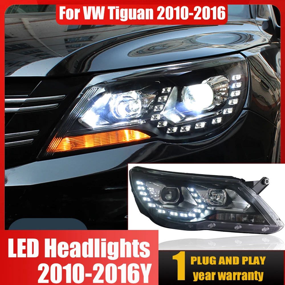 

Car Styling for VW Tiguan Headlights 2010 2011-2016 Tiguan LED Headlight DRL Hid Head Lamp Angel Eye Bi Xenon Beam Accessories