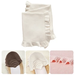 Baby Blanket for Newborns Cotton Ruffle Knitted Wrap Towel Soft and Breathable Bed Blanket for Autumn Winter 75x95cm