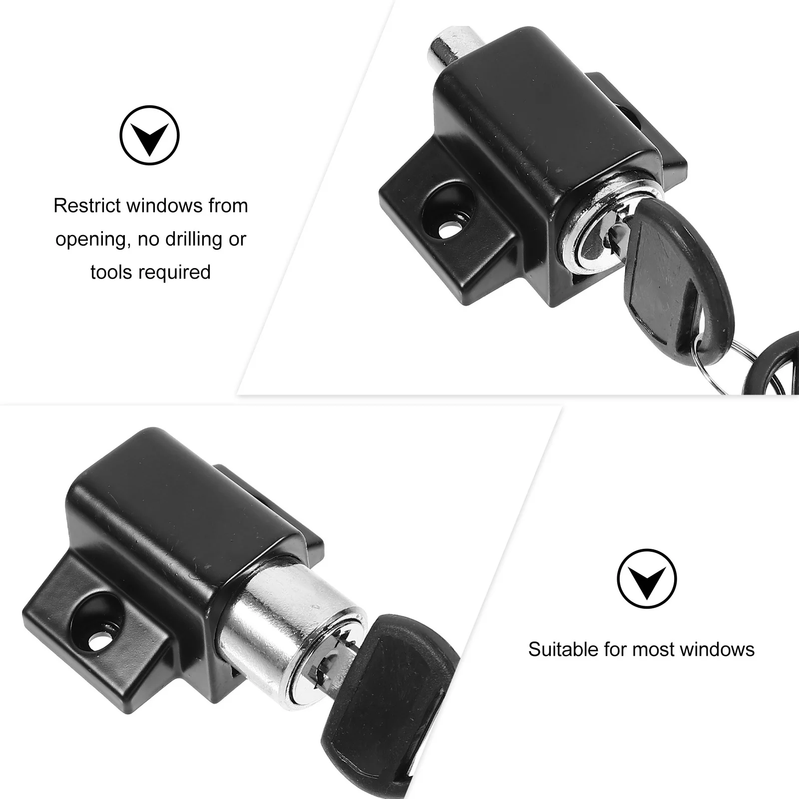 

Window Lock Limiter Zinc Alloy Sliding Window Safety Lock For Security Anti-Theft Sash Stopper Hardware Clip