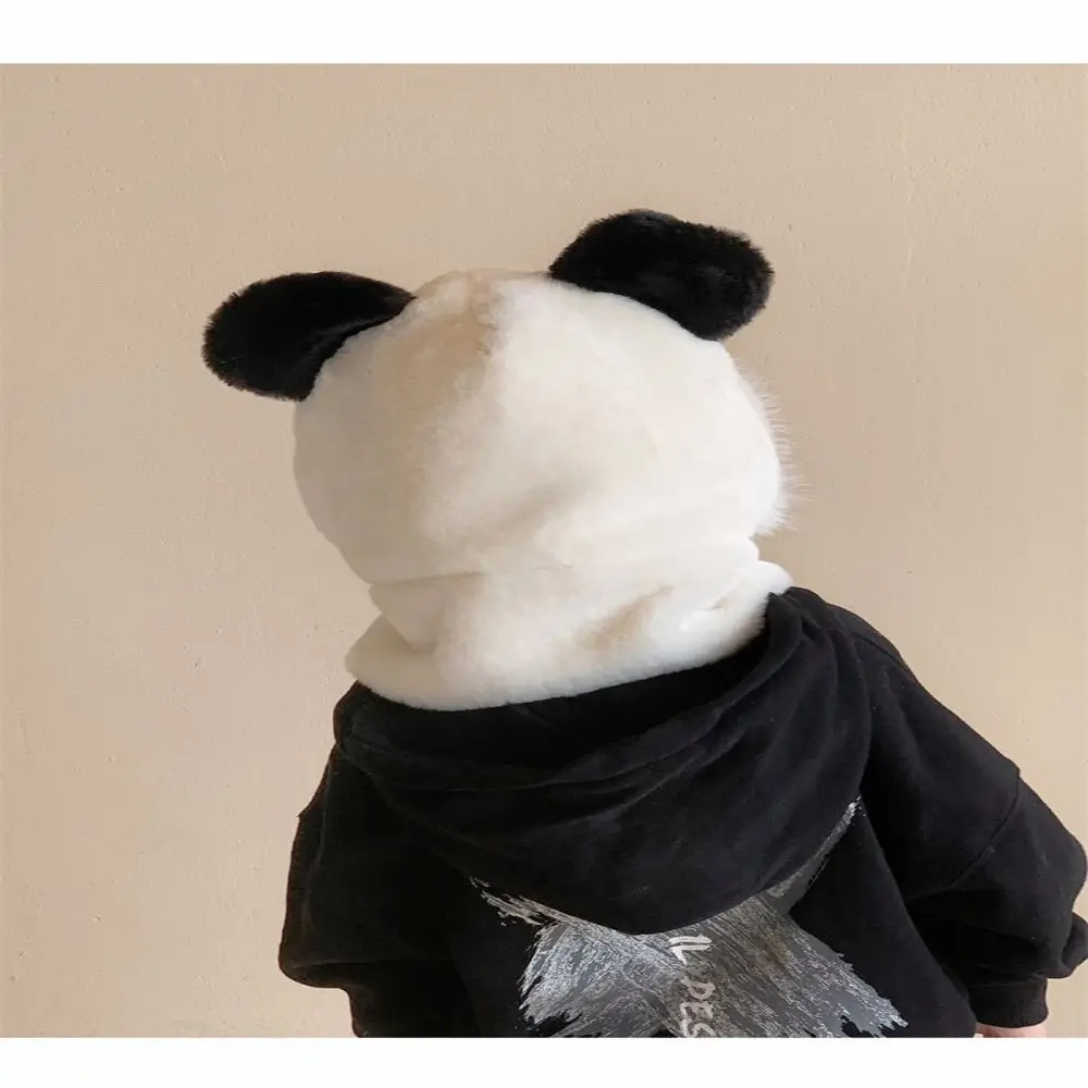 厚くて暖かいパンダの帽子,一体型の帽子,スプライス,白,大きな頭囲,ファッション,冬