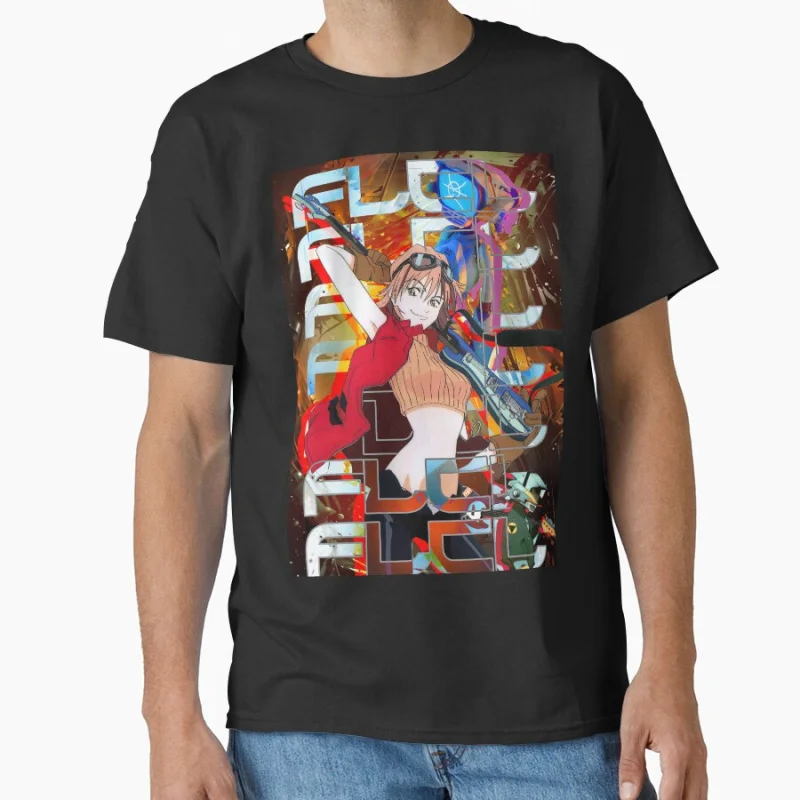 

FLCF Furi Kuri Fooly Cooly Anime T shirt Large size Tops Manga Graphic Print Y2k Clothes Cartoon Tee