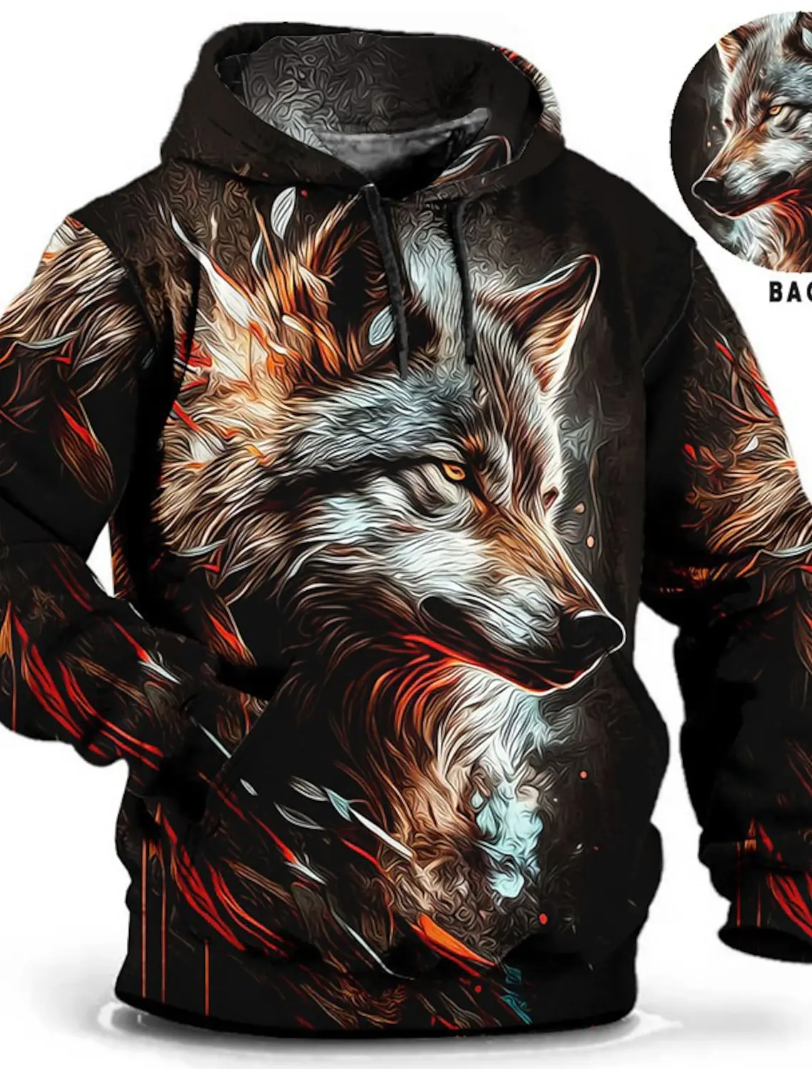 Men's Unisex Hoodie Fashion Pullover Hoodie Sweatshirt Hooded Animal Wolf Lion Dragon Tiger Print Daily 3D Print Casual Hoodies