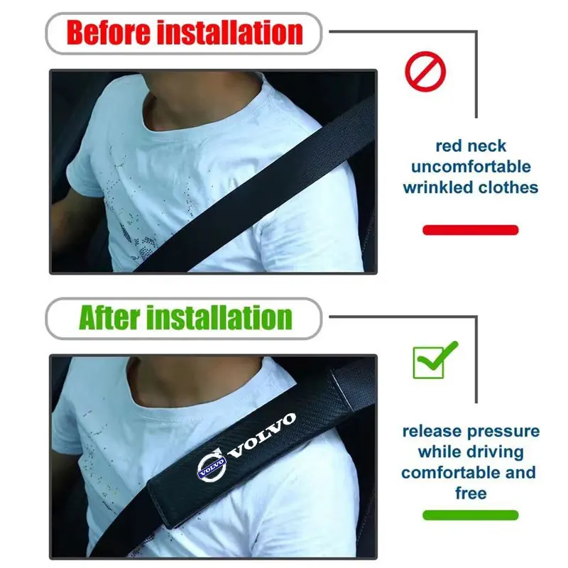 Car Seat Belt Cushion Strap Cover Cushion Strap Safety Shoulder Protector For Volvo xc60 xc90 v40 v60 v50 s60 Car Accessories