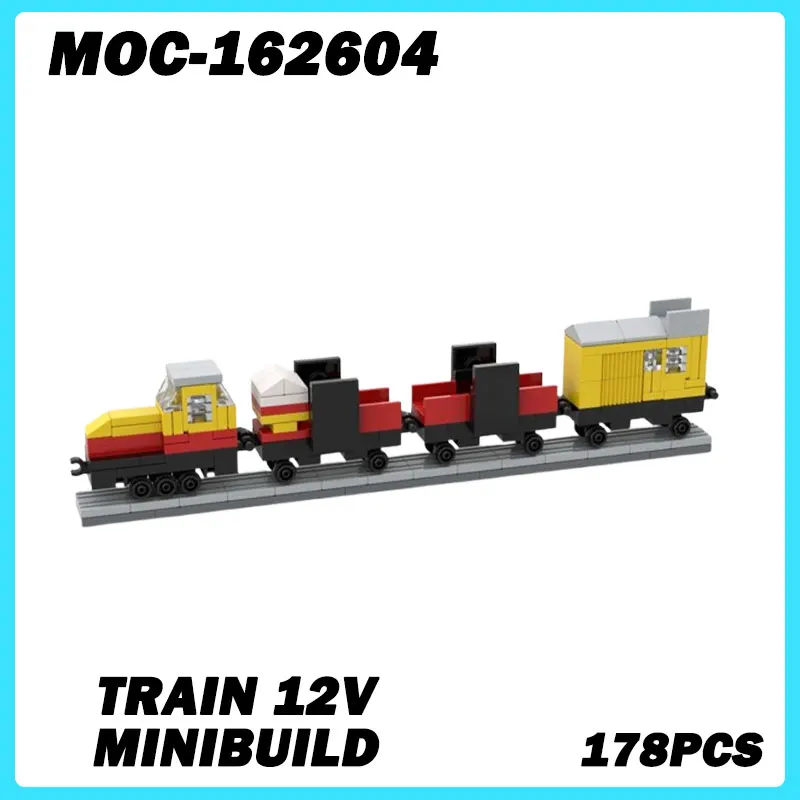 

MOC-162604 Mini Train Series Train 12V Minibuild Desktop Ornament Collectible Education Model Brick Toy Birthday Gifts 178PCS