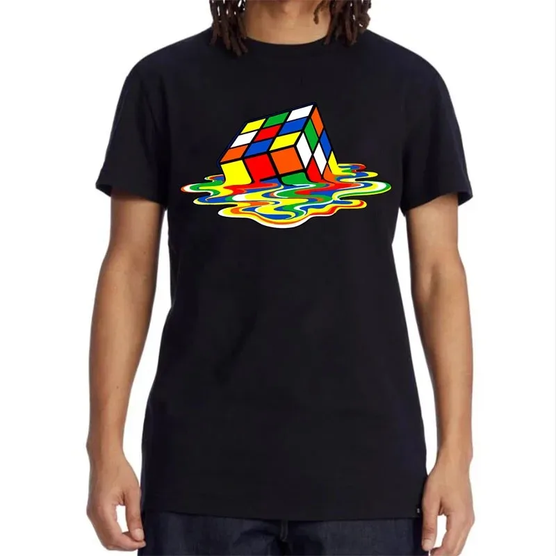 

Summer Men's T-Shirt 100% Cotton Magic Square Printed Men's T-Shirt Casual Trend Cool Hip Hop Short Sleeve Top