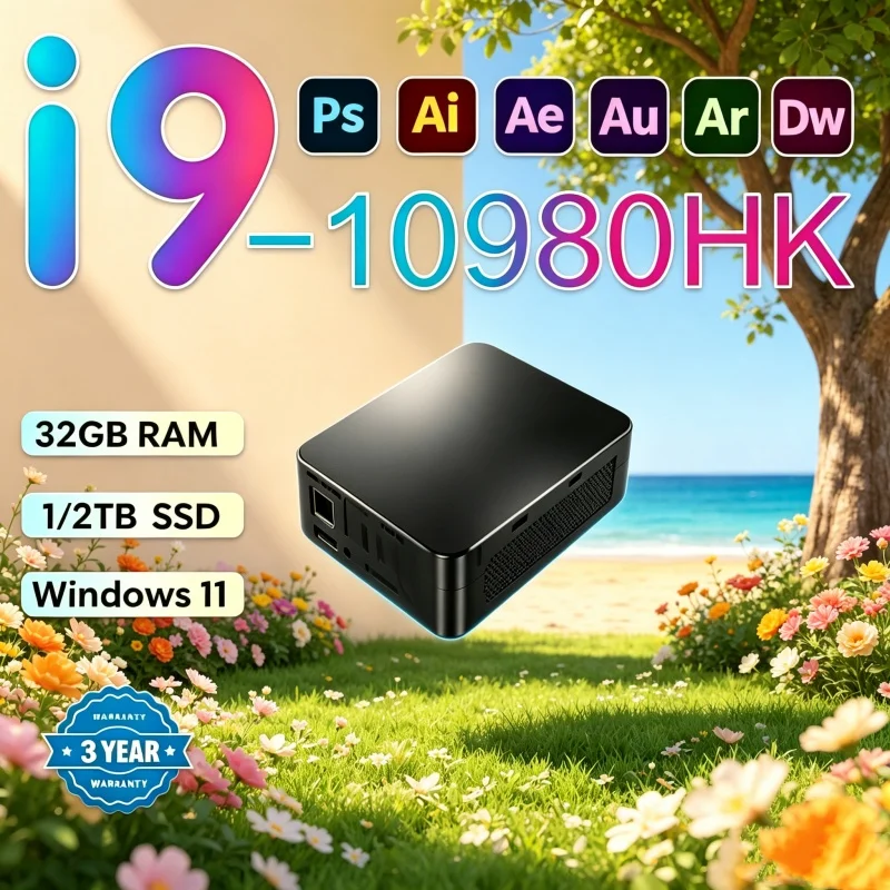 2026 Resplendent Roaming MINI PC Equipped With Windows 11 Pro Core I9 10980HK RAM 1TB SSD WIFI 6 BT5.2 4K HD Succinct Gaming