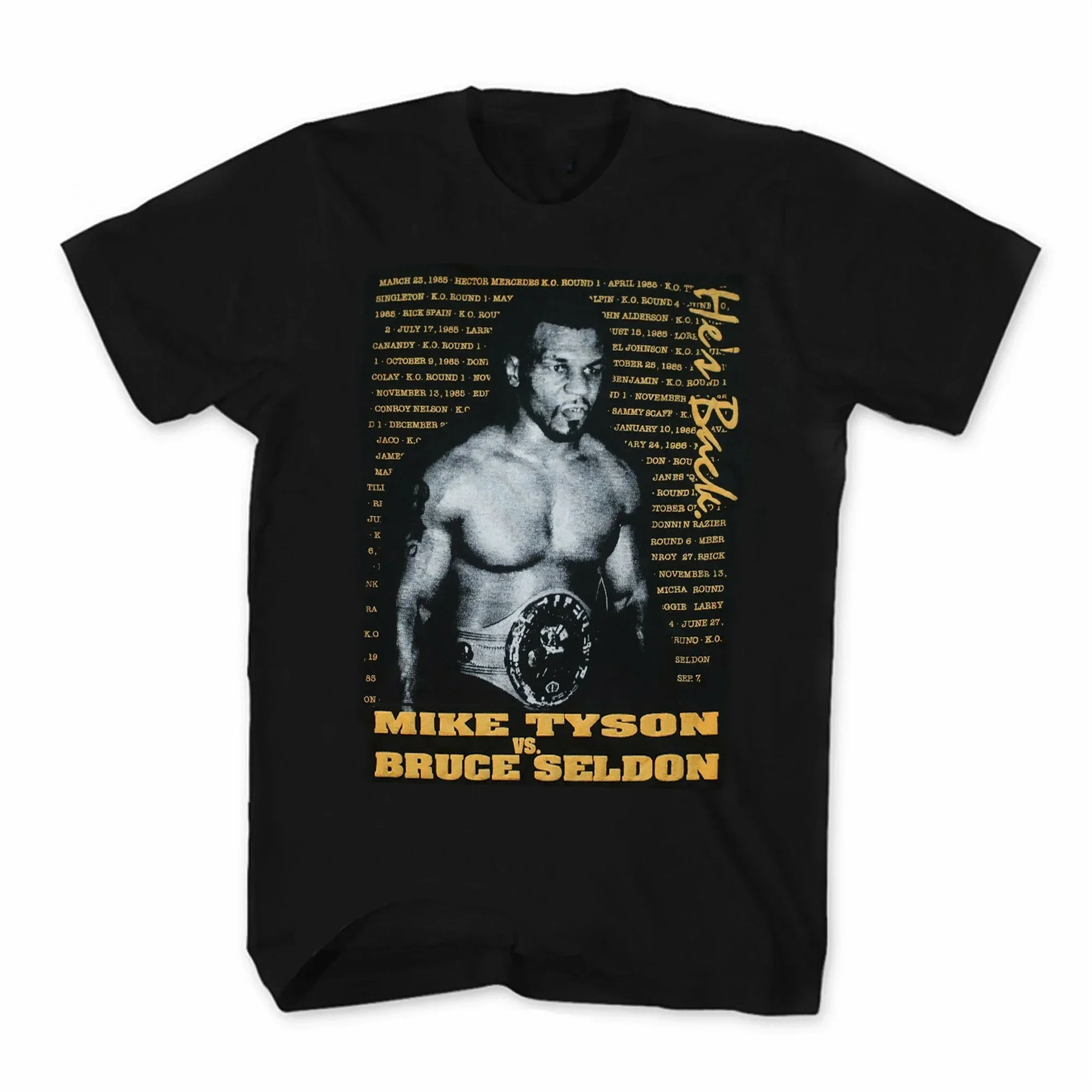 Винтажная боксерская футболка Mike Tyson VS Bruce Seldon 1990-х годов, 100% хлопок, с круглым вырезом, летняя повседневная мужская футболка с коротким рукавом, размер S-3XL Винтажная боксерская футболка Mike Tyson VS Bruce Seldon 1990-х годов, 100% хлопок, с круглым вырезом, летняя повседневная мужская футболка с коротким рукавом, размер S-3XL