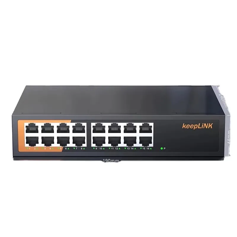 16-Port Gigabit PoE Unmanaged Ethernet Switch Desktop Enclosure 1000m Capacity RJ45 Console Port SNMP VLAN