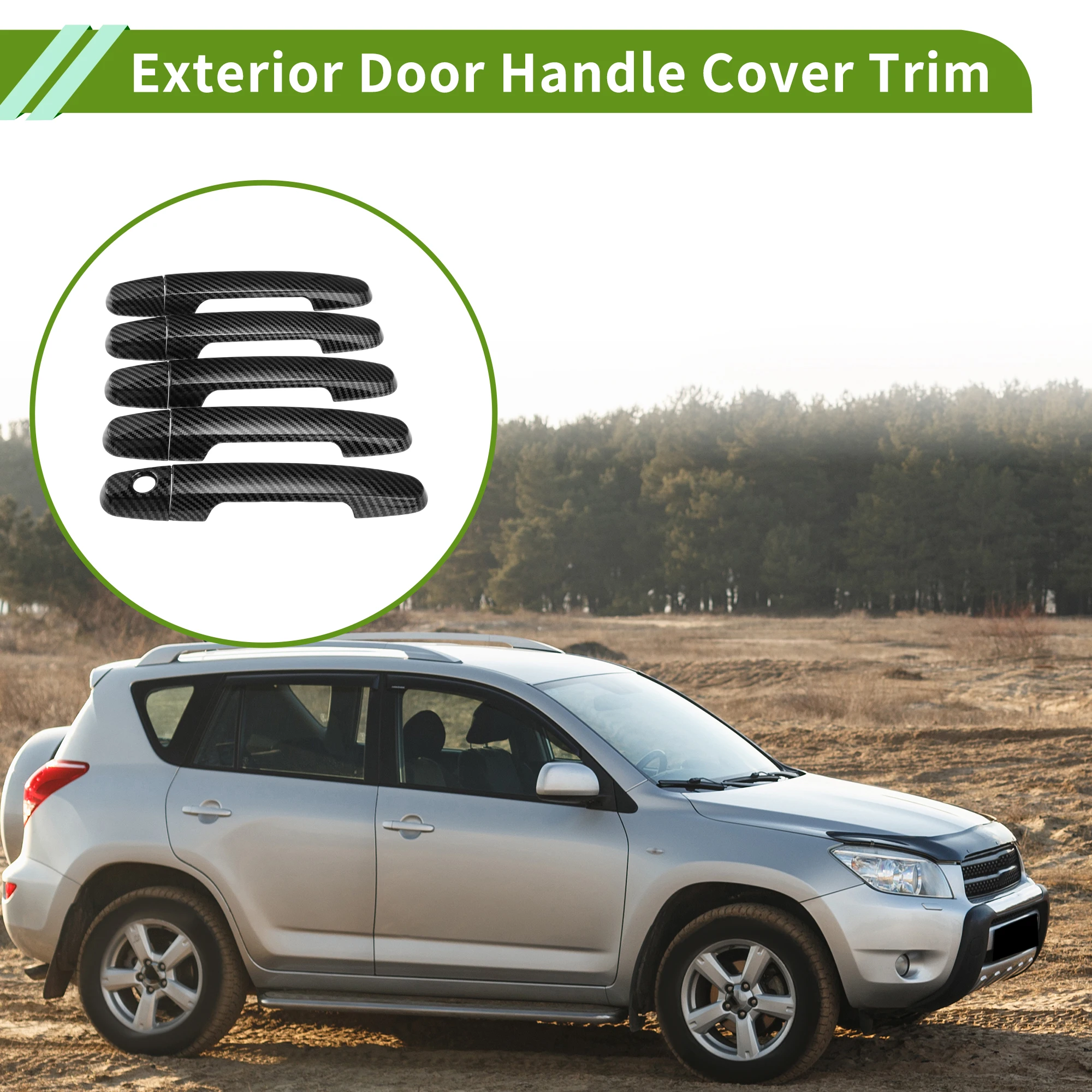 

UXCELL Exterior Door Handle Cover Trim Tailgate Door Handle Cover for Toyota Rav4 2009-2012 Normal Carbon Fiber Black 1 Set
