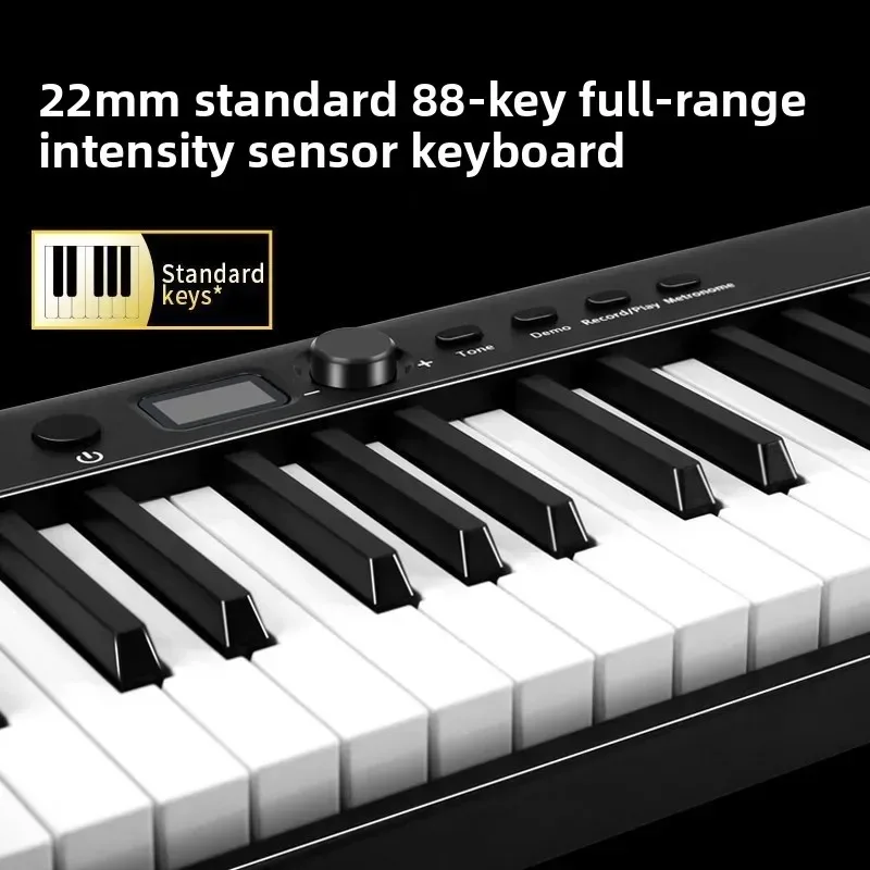 Foldable 88-Key Electronic Piano Portable Adult Beginner Practice Entry-level Instrument for Preschool Teachers
