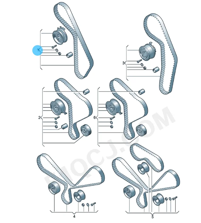 

For Genuine NEW 04E198119 OEM Timing Belt Kit Tensioner Pulley A1A3Q3 MK7 Seat Skoda 1.0 1.2 1.4 TSI 1.6 04E109479 04E109119F