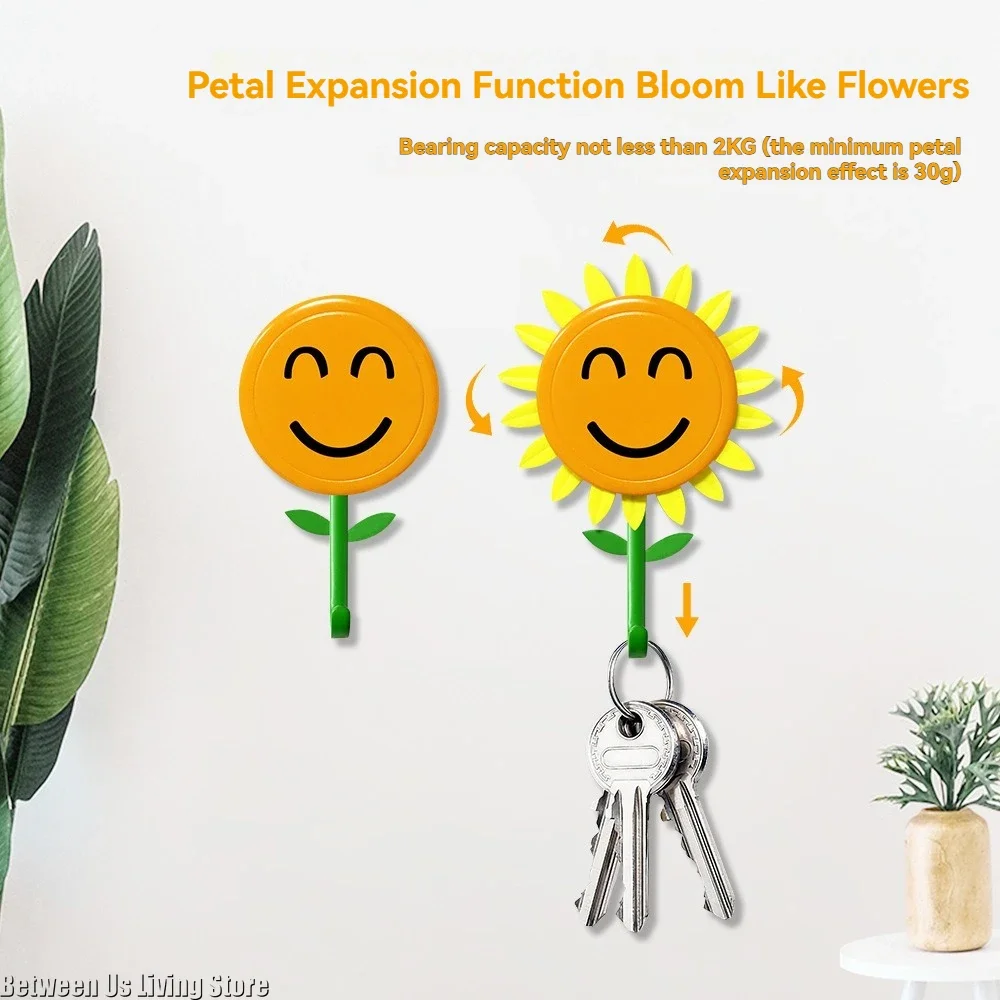 

Interactive Sunflower Hook - Creative Wall-Mounted Hanger for Keys, Bags & Towels, Perfect for Bathroom & Entryway Decor
