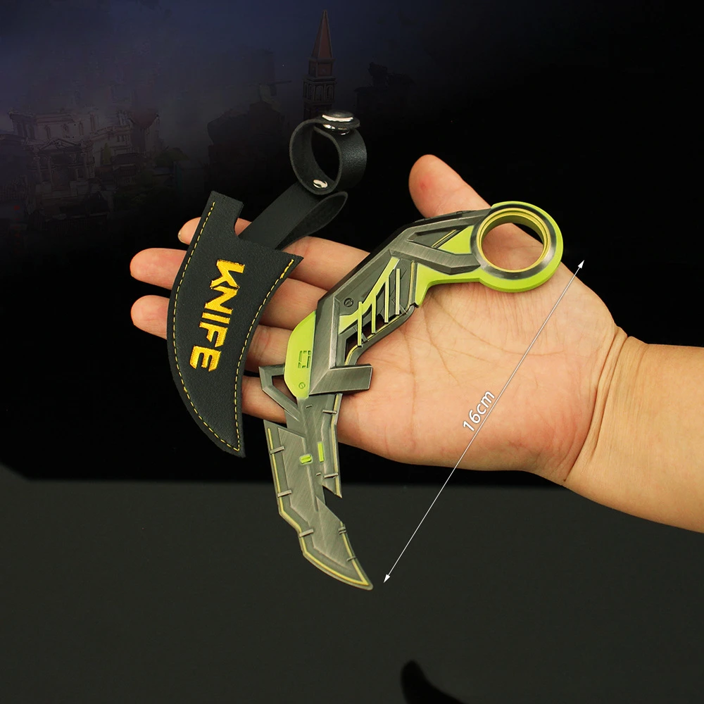 Valorant arma karambit conjunto jogo periférico 16cm metal corpo machado treinamento tático kunai espada arma modelo artesanato presentes brinquedos meninos