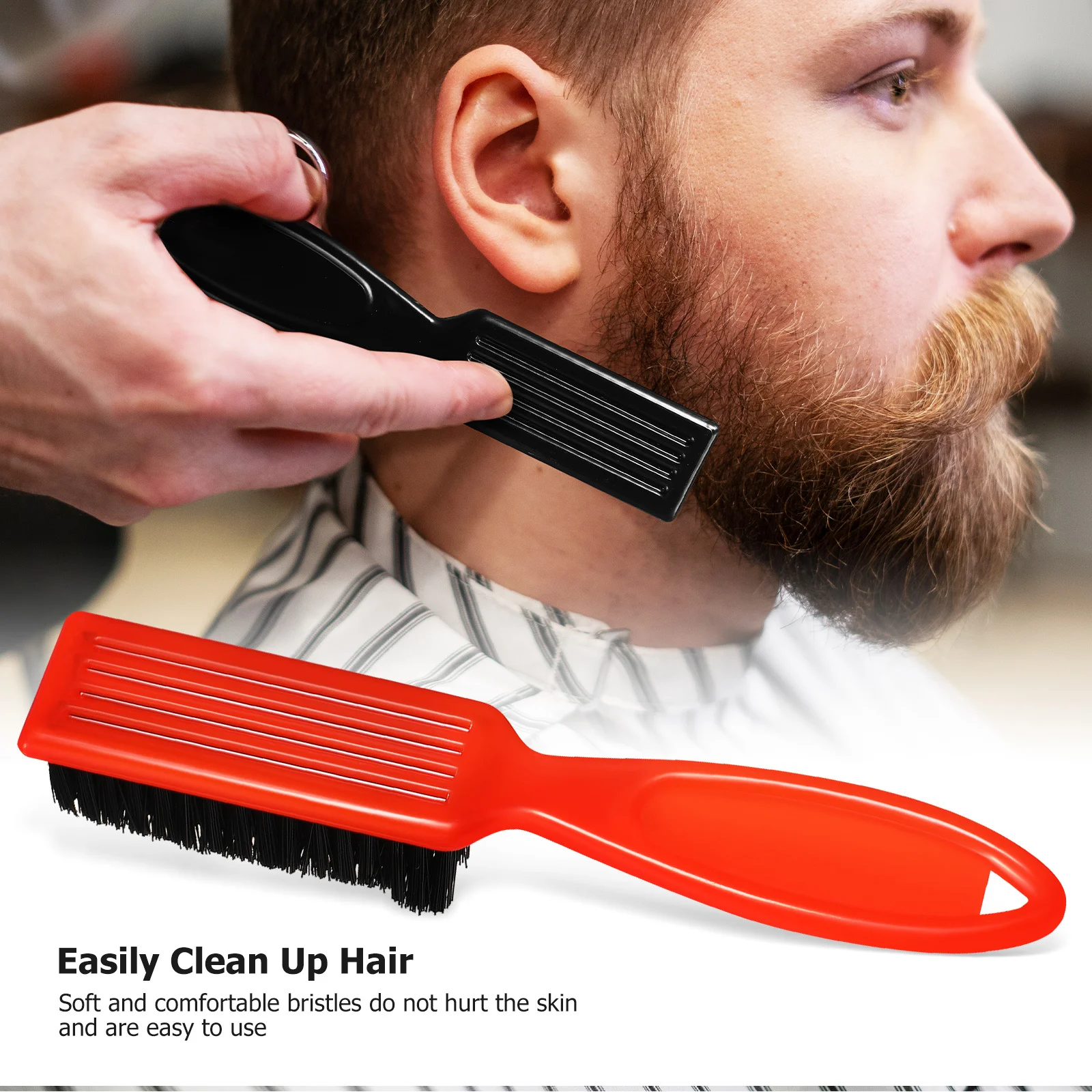 

6Pcs Vintage Oil Hair Brush Nylon Bristle Barber Cleaning Tool for Hair Clipper Trimmer Beard Care Salon Home Use