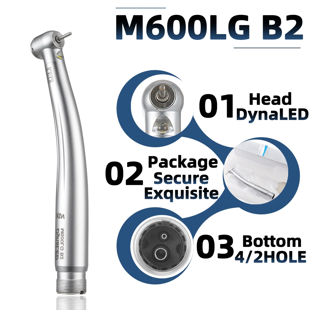 Turbine Handpieces with LED Light B2 M4 fit NSK M600LG DynaLED Dental High Speed Handpiece Dentist Tool Dentistry LED Handpiece