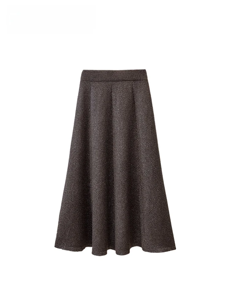 

High Waist A-Line Skirt for plus Size Women Pear ape Body Slimming Spring Faion Commute Loose Fit Polyester Fiber