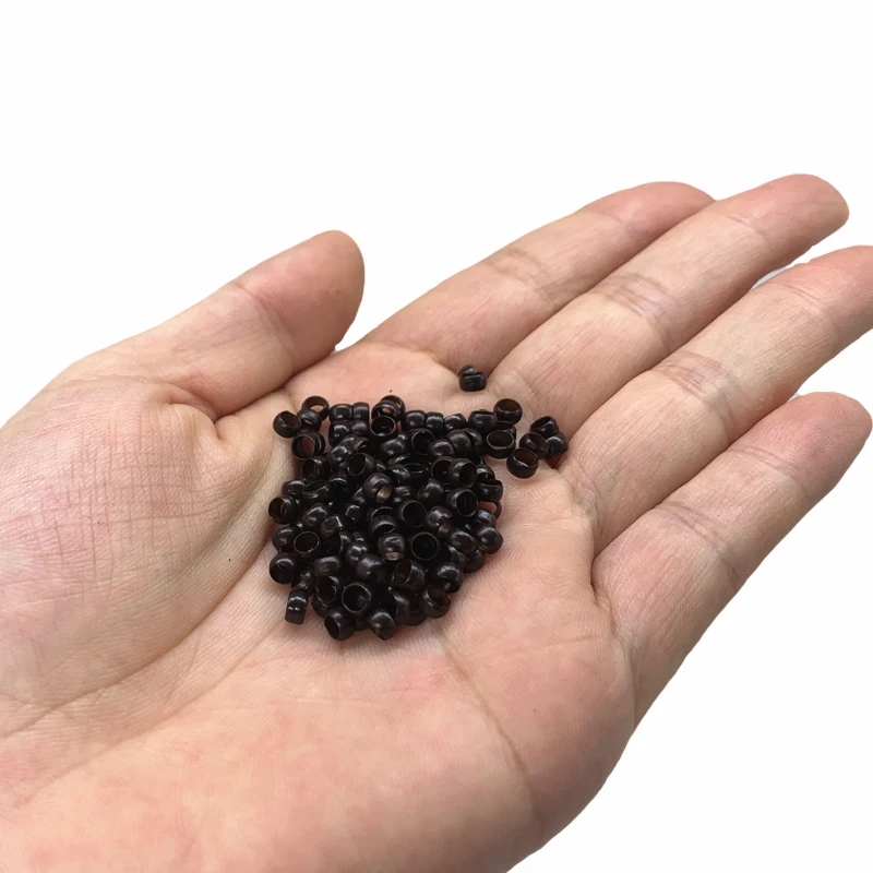 

500 шт. 4,0 мм медные нано-бусины без силикона для наращивания волос микро-кольца бусины