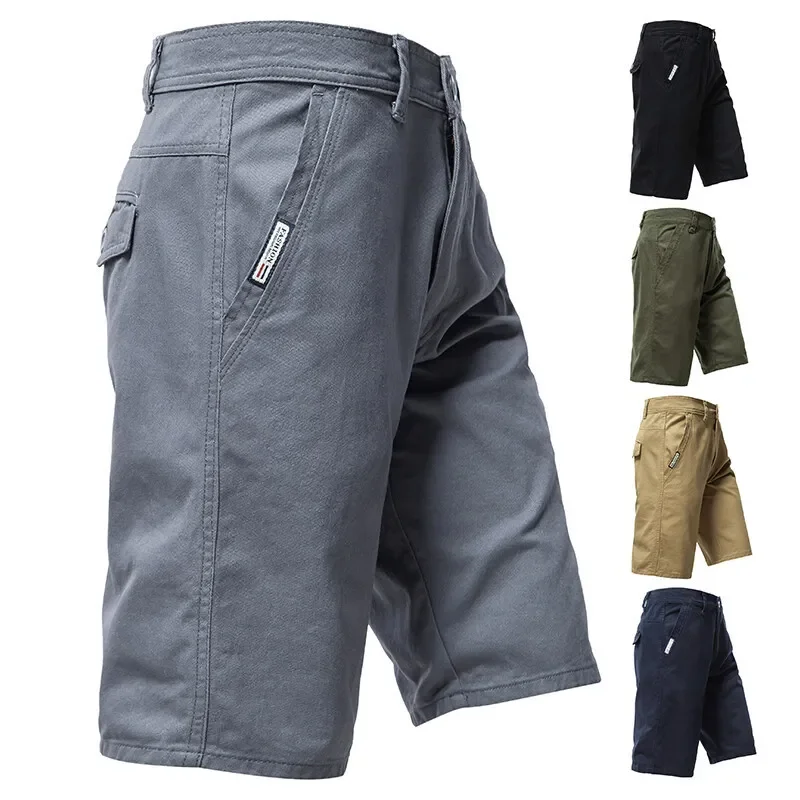 

Летние шорты-карго, мужские повседневные брюки, прямые мешковатые брюки с несколькими карманами и пятью точками, брюки средней длины, спортивные шорты