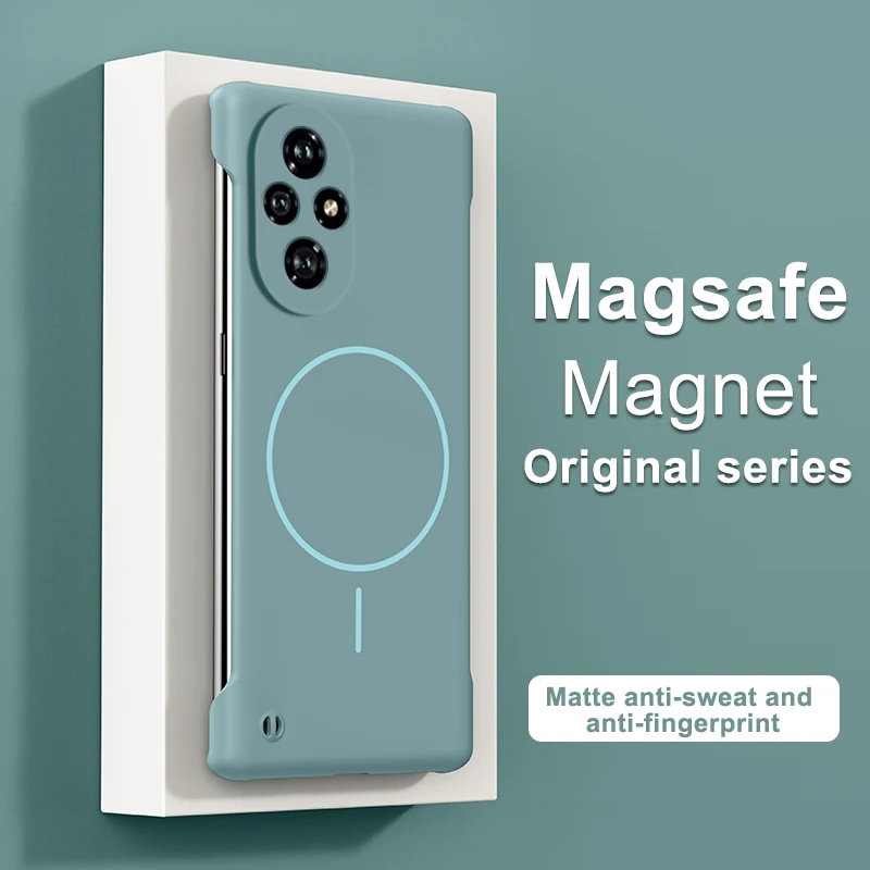 Frameless Magnetic Wireless Charging Phone Case For Honor 300 200 100 90 70 50 X9C Magic 5 6 7 Lite Pro Slim Hard Back Cover