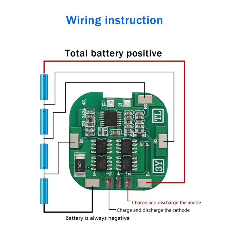 New 2Pcs 4S 8A 14.8V 18650 Li-Ion Lithium Battery Charge Board Sweeping Machine Solar Lithium Battery Protection Board