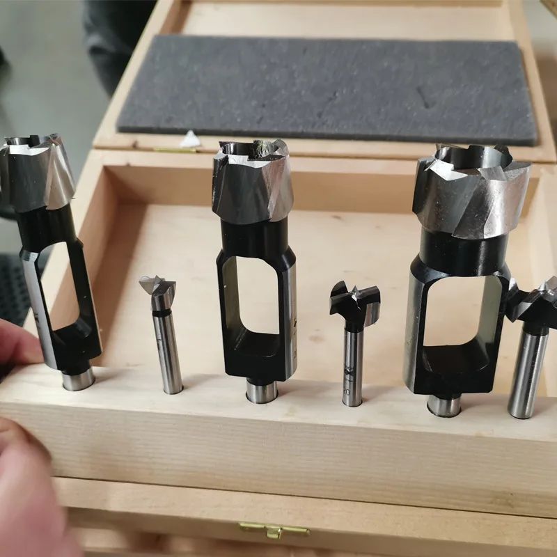 Cork drill set Imported 6-piece set of tenon wood knot set of holes Wood board repair opening