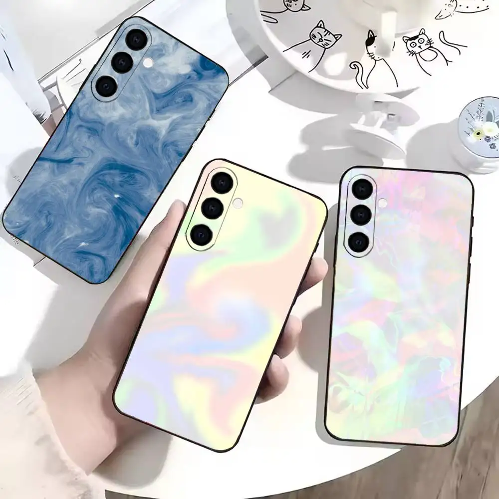 Laser Water Wave Ripple  Phone Case For Samsung Galaxy A73,A72,A71,A70,A53,A52,A51,Soft Silicone Black Cover