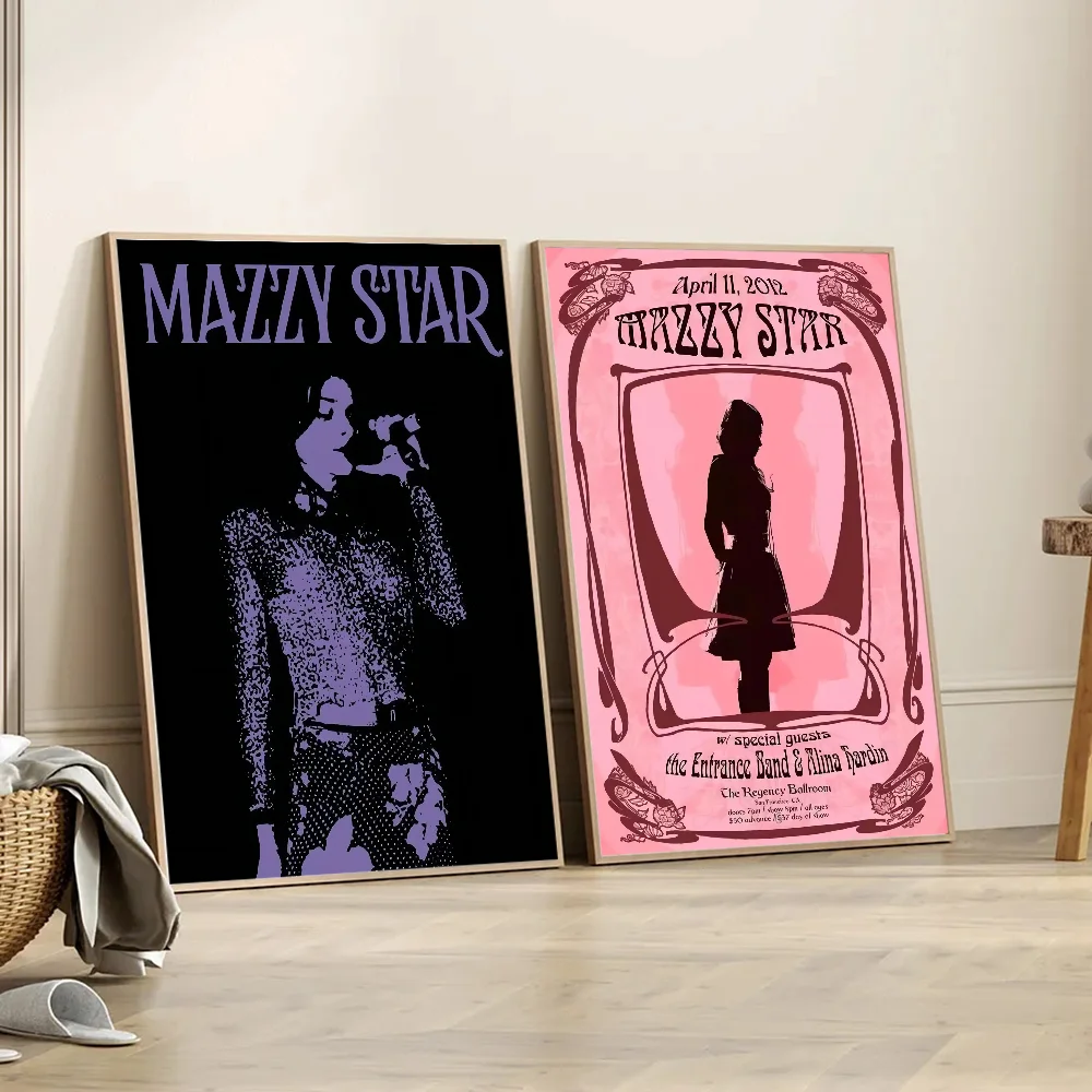 80s Pop Punk Band Mazzy Star Music Vintage Posters Sticky Retro Kraft Paper Sticker DIY Room Bar Cafe Kawaii Room Decor