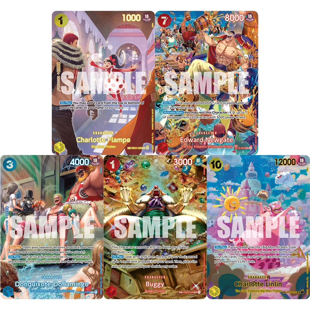 Cartes de collection ONE PIECE Charlotte Flampe Donguixote Doflamingo OP01-073 EN DIY Cartes de jeu anime de haute qualité faites à la main Cadeau