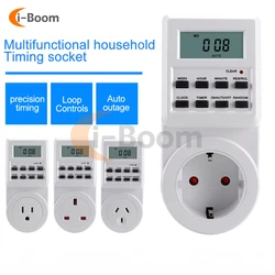 1PC AC110V 220V Timing Socket Multi-function Programmable 1Minute High Precision Plug-in Power Socket Timer Indoor Digital Timer