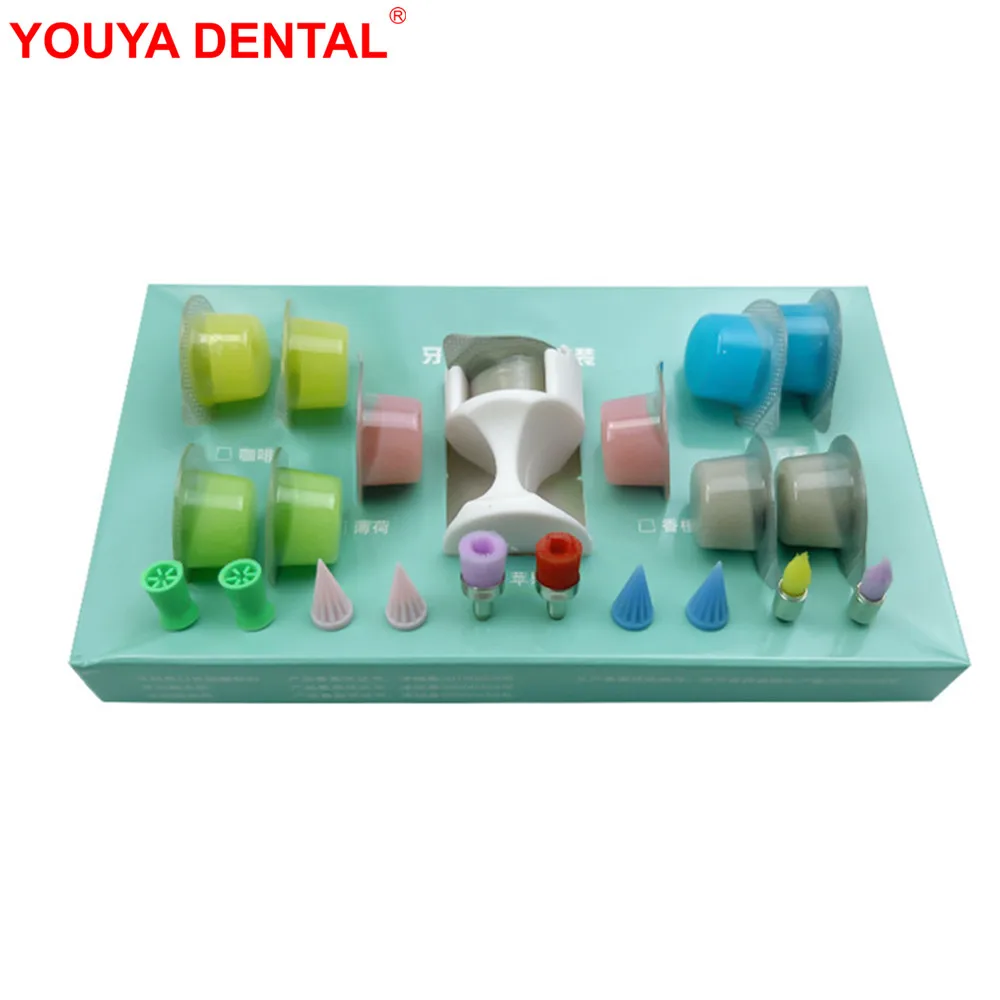 Dental Polishing Kit Brush Cup Teeth Whitening Tooth Polishing Paste Mint Jelly Fruity Flavor Prophylaxis Paste Dentist Material