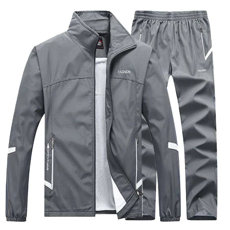 

Men's Sportswear Sets Spring Autumn 2 Piece Tracksuit Sports Suit Jacket+Pant Sweatsuit Male Outdoor Train Clothing Asian Size