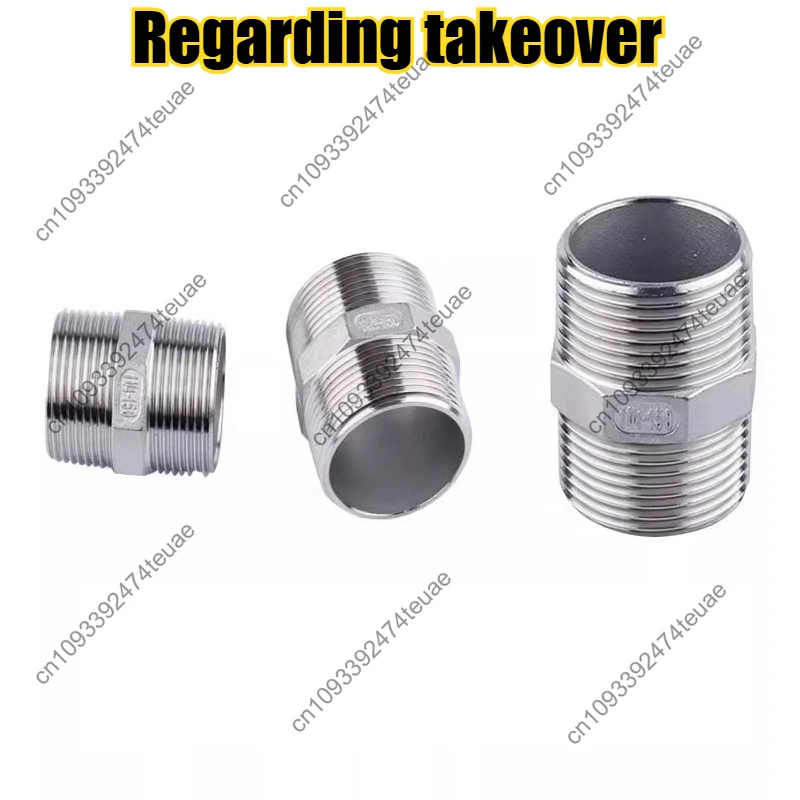 304 Stainless Steel Hexagonal Threaded Water Pipe External Thread Double-Headed Threaded Coupling Pipe Fittings DN80 DN100