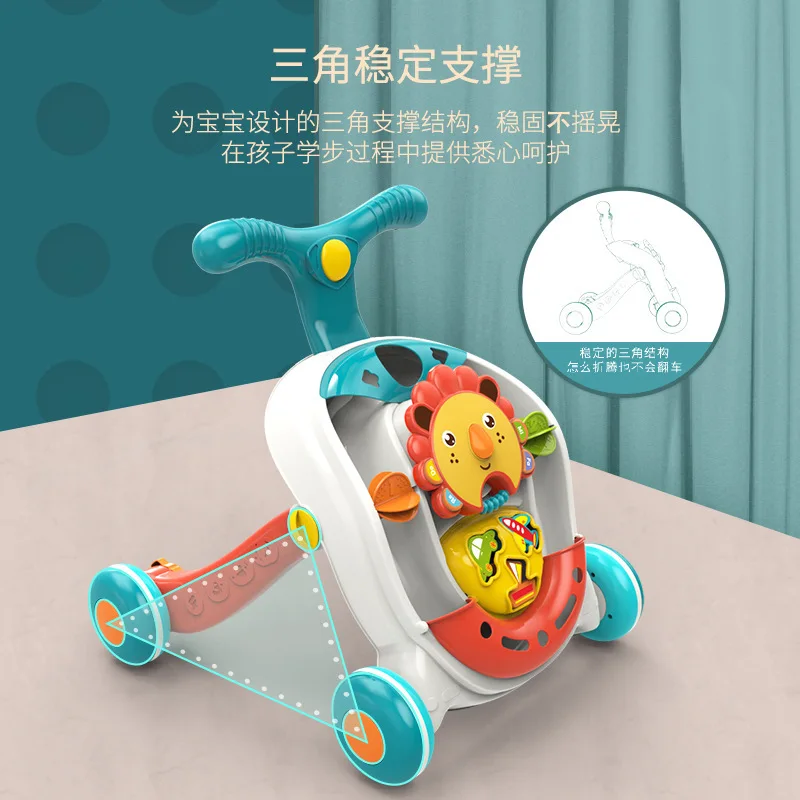 Baby Push Walker Trolley Multifunctional Adjustable Speed Anti-Rollover