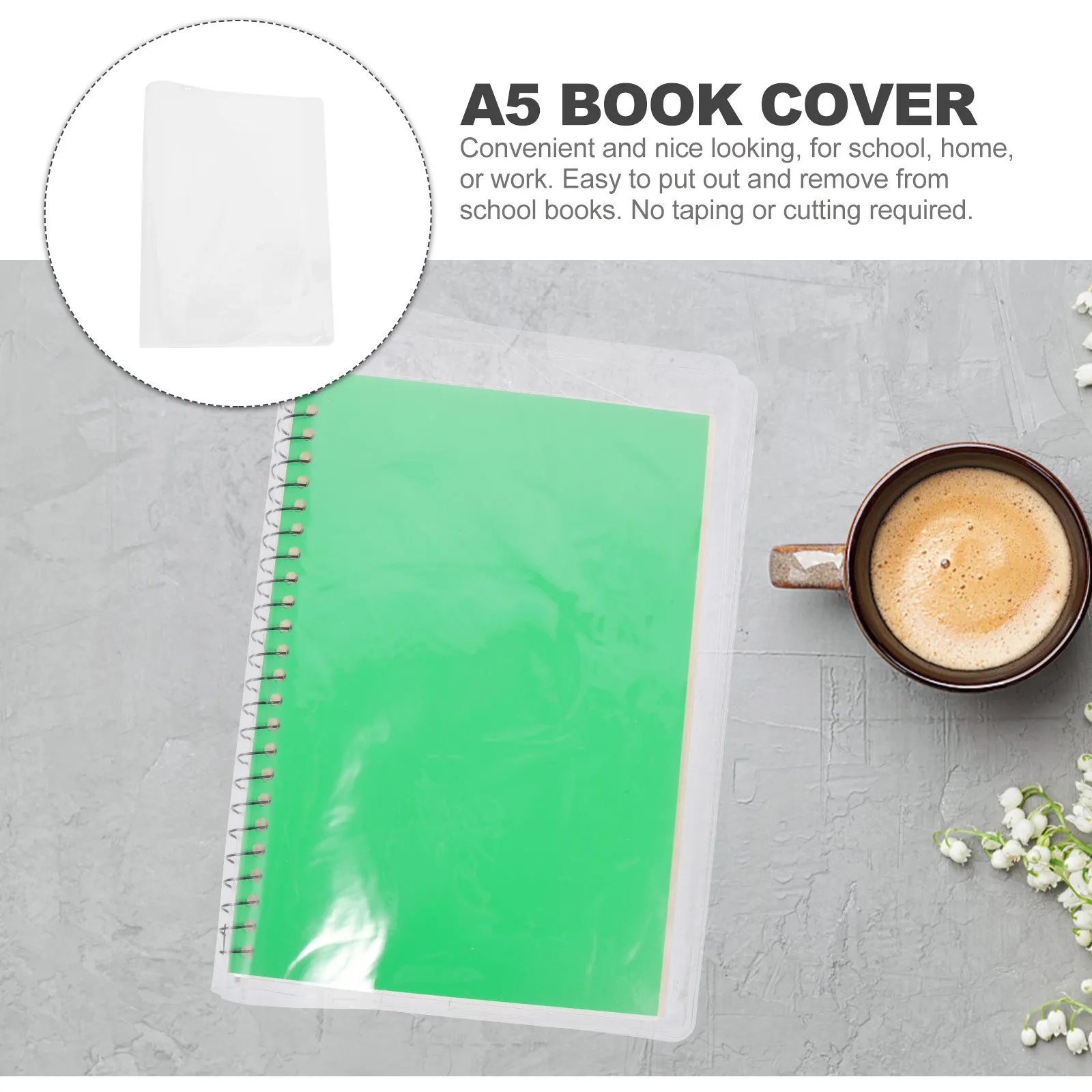 A5 Book Cover Plastic Transparent Scrapbook Protection Film Clear Protective Film Students Textbook Book Protector