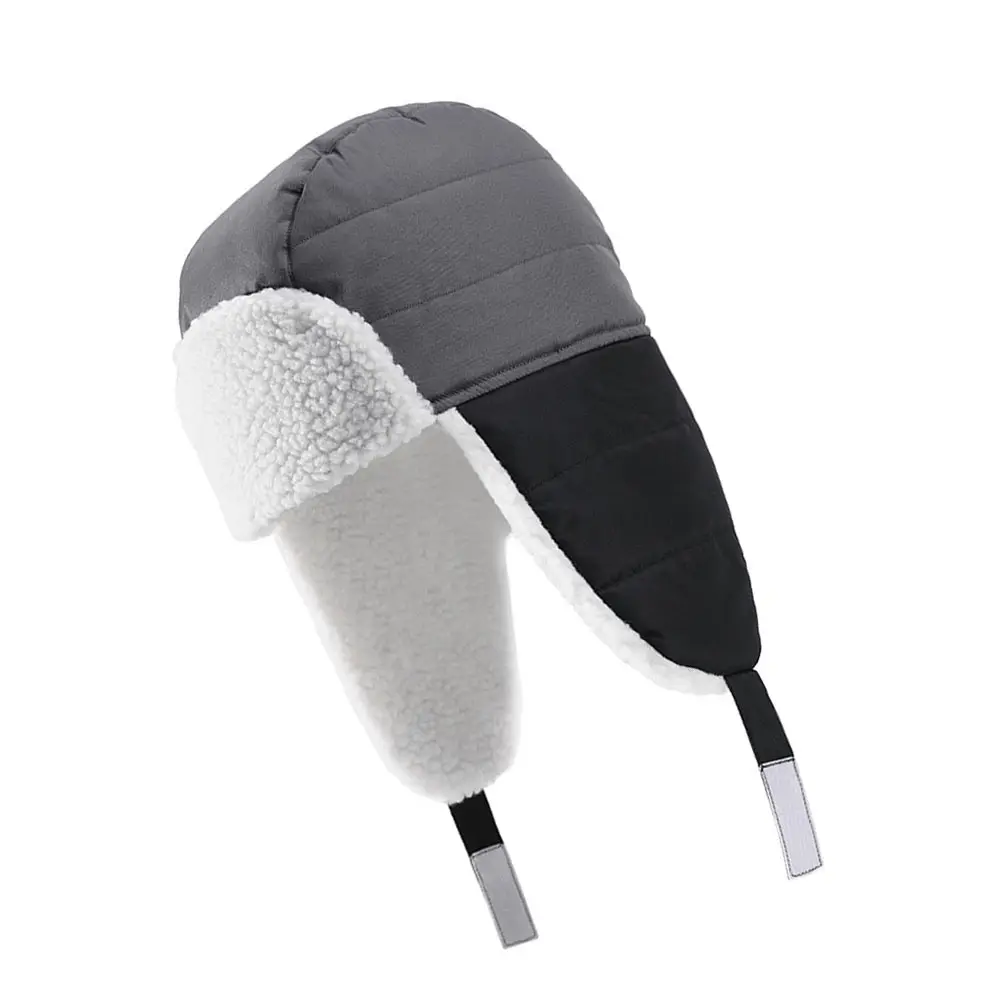 

Windproof Earflap Polar Fleece Kids Lining Cover Ears Pilot Hat Forehead Durable Warm Black Snow Ski Winter Pilot