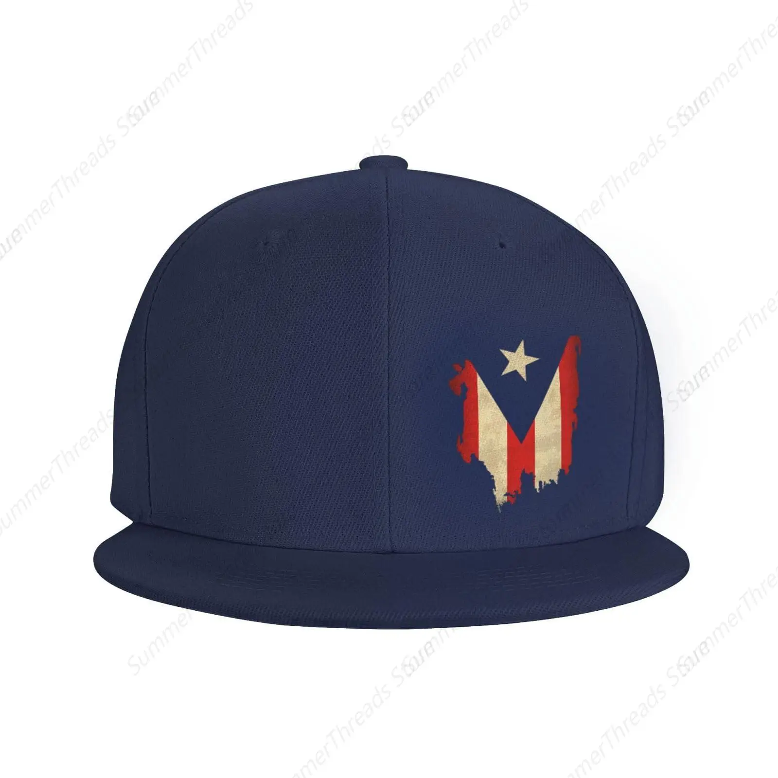 Retro Puerto Rico Flag Hat Snapback Hats for Men Baseball Cap Adjustable Flat Bill Trucker Dad Gift