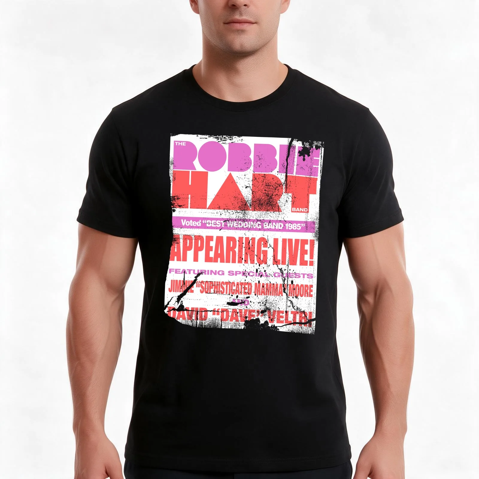 The Robbie Hart Band T-Shirt, Summer Casual Cotton Tee, Oversized Streetwear Tops, Vintage Graphic Print, Loose Fit Short Sleeve
