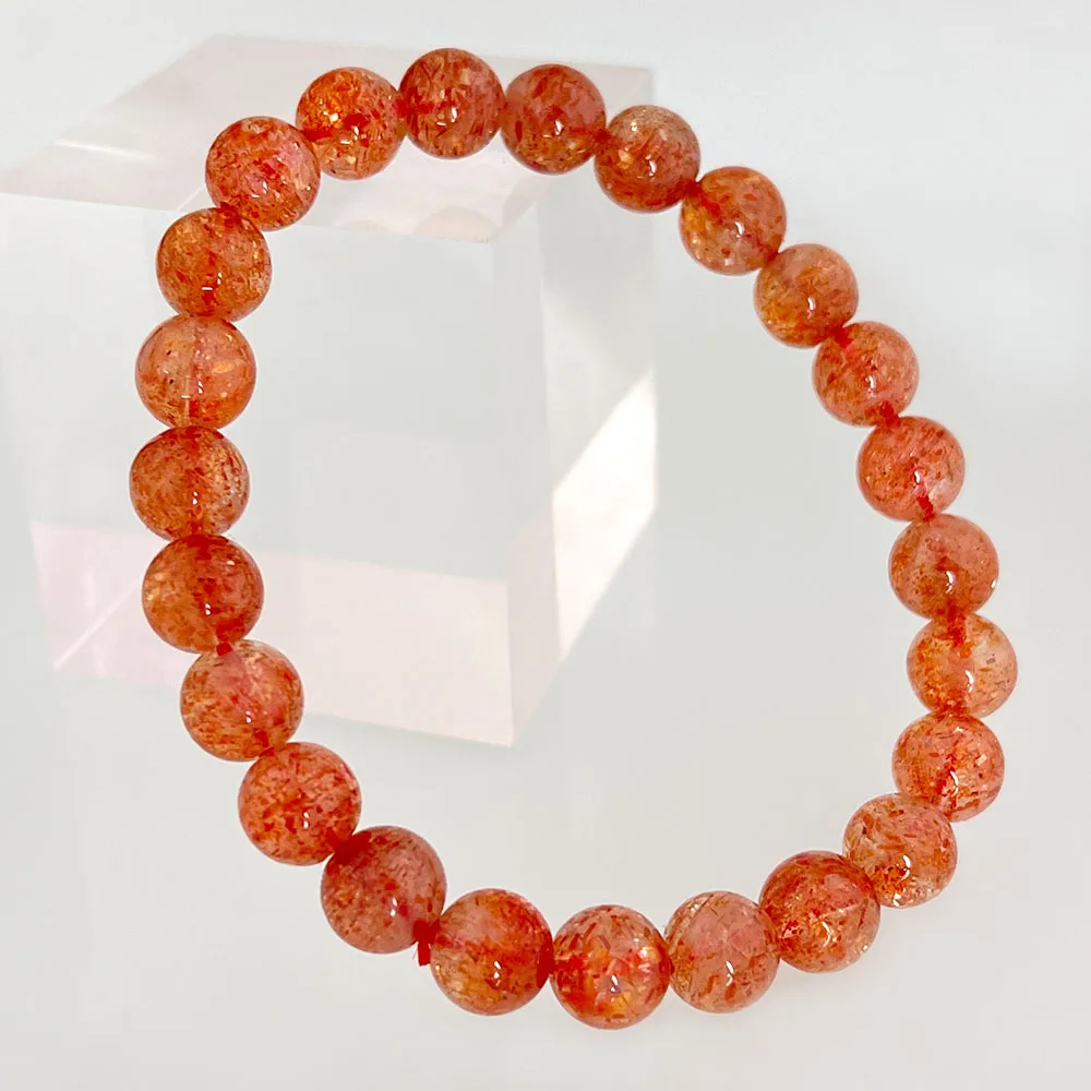 1PC High Quality Wholesale Natural A++++ Gold Sunstone Bracelet 6mm 8mm 10mm For Jewelry Making Design Gift for Lady