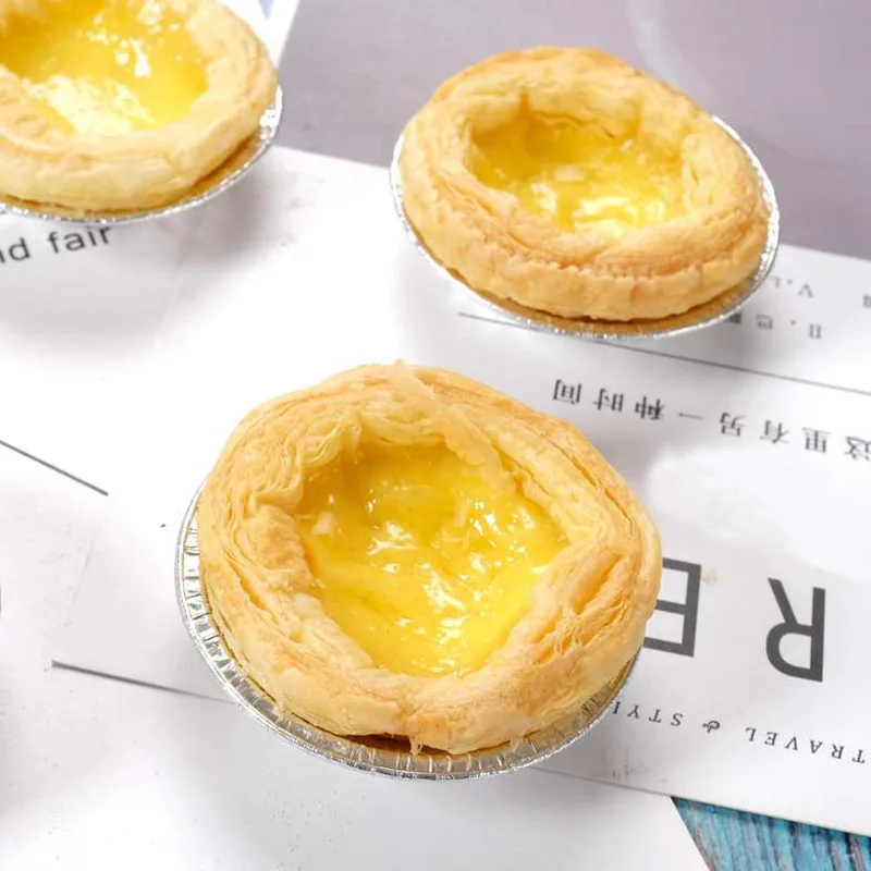 100pcs Disposable Aluminum Foil Round Egg Tart Mold Tins Cake Cups Molds Cupcake Muffin Baking Cup Tartlets Pie Pans for Kitchen