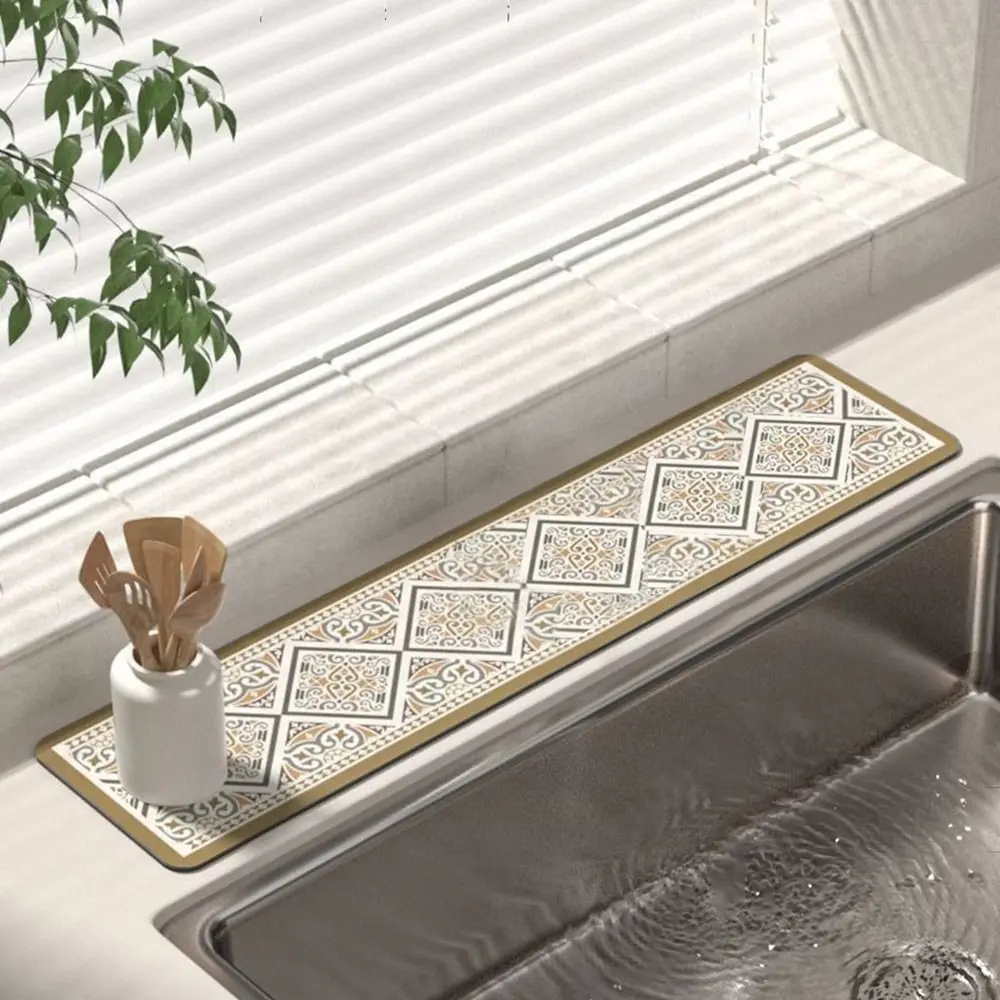 Diatomite Faucet Draining Mat Non-Slip Splash Non-Slip Absorbent Pad Convenient Multi-function Drying Mat