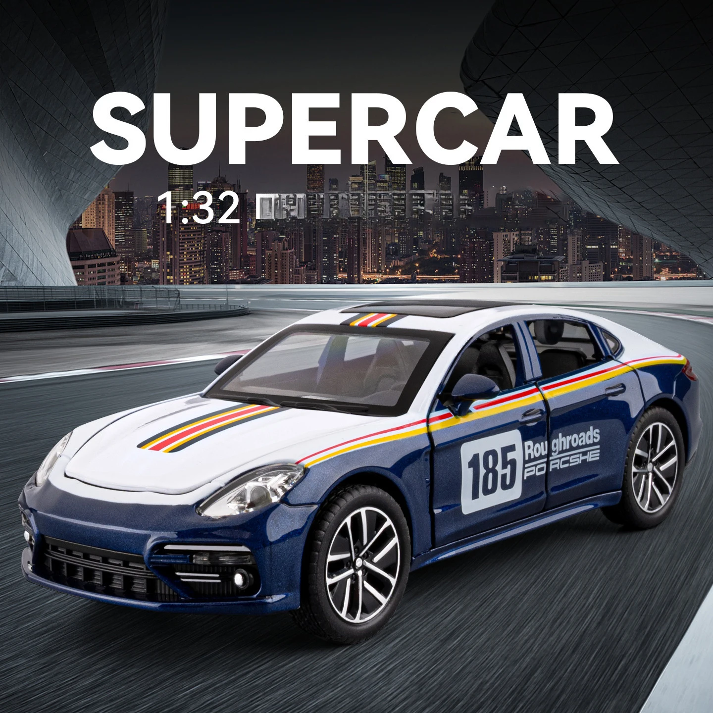 1:32 パナメーラ スーパーカー 合金製カーモデル サウンド＆ライト プルバック式 子供のおもちゃ コレクション 誕生日プレゼント