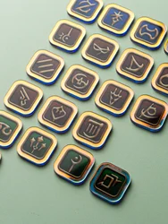 Gradient Color Anime Final Fantasy XIV Red Mage Dragoon Debuff Icon FF14 Acrylic Skill Badge Boys Girls Gifts Props Accessories
