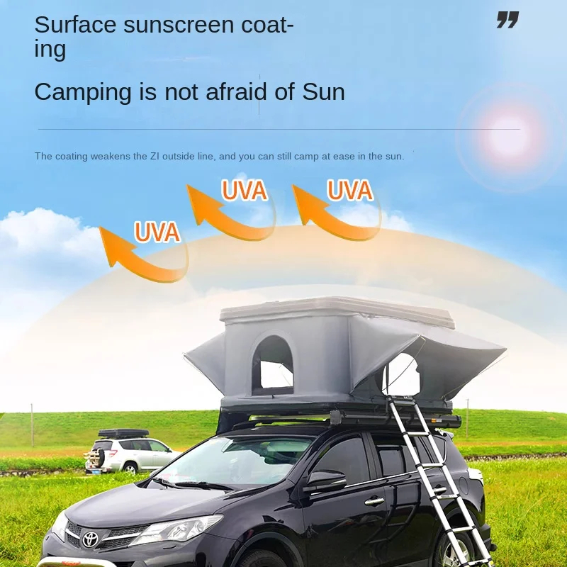 Oxford Roof Tent for Car Hard Top Four-Season Waterproof Triple Layer Foldable Camping Tent Helicopter Compatible Self-Driving