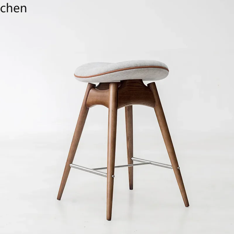 TQH-c13  Solid Wood Bar Stool for Home Restaurant Club Simple Modern Compass Bar Stool